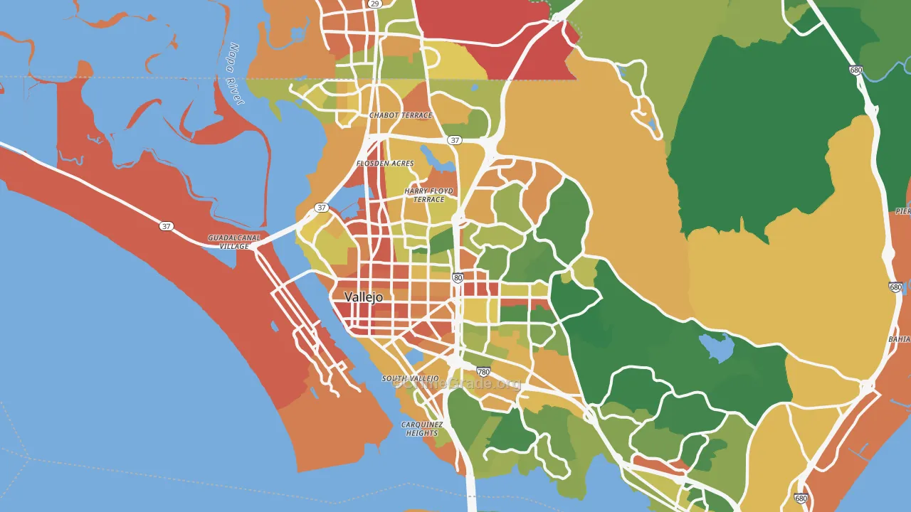 Vallejo, CA Map of Assault Rates