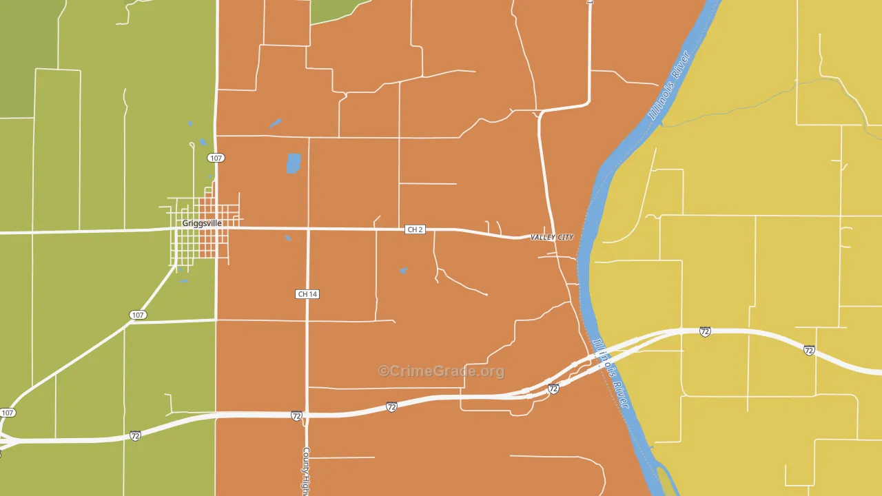 Valley City, IL Map of Assault Rates
