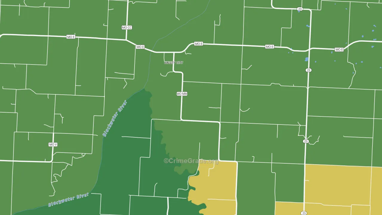 Valley City, MO Map of Assault Rates