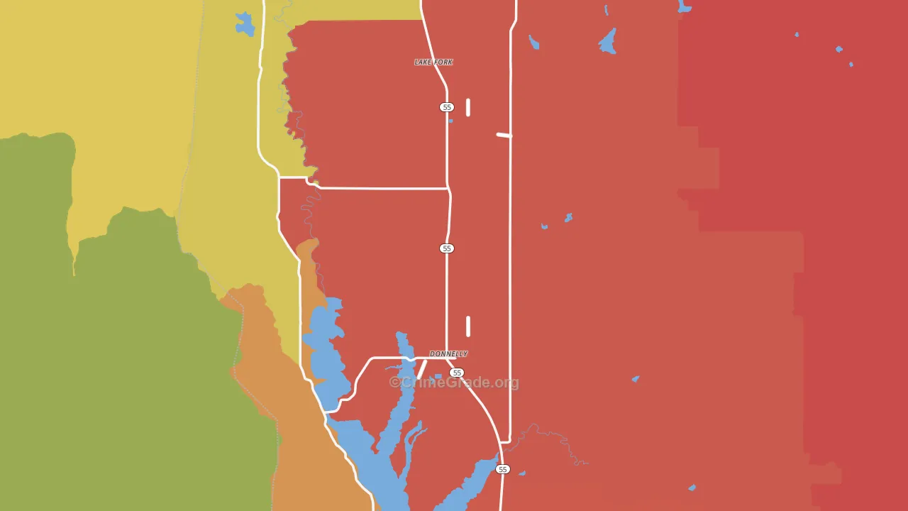 Valley County, ID Map of Assault Rates