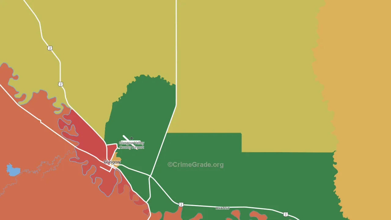 Valley County, MT Map of Assault Rates