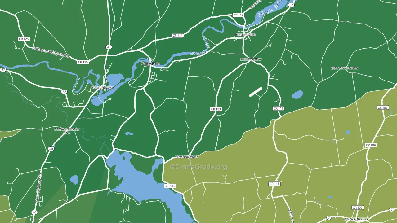 Valley Falls, NY Map of Assault Rates