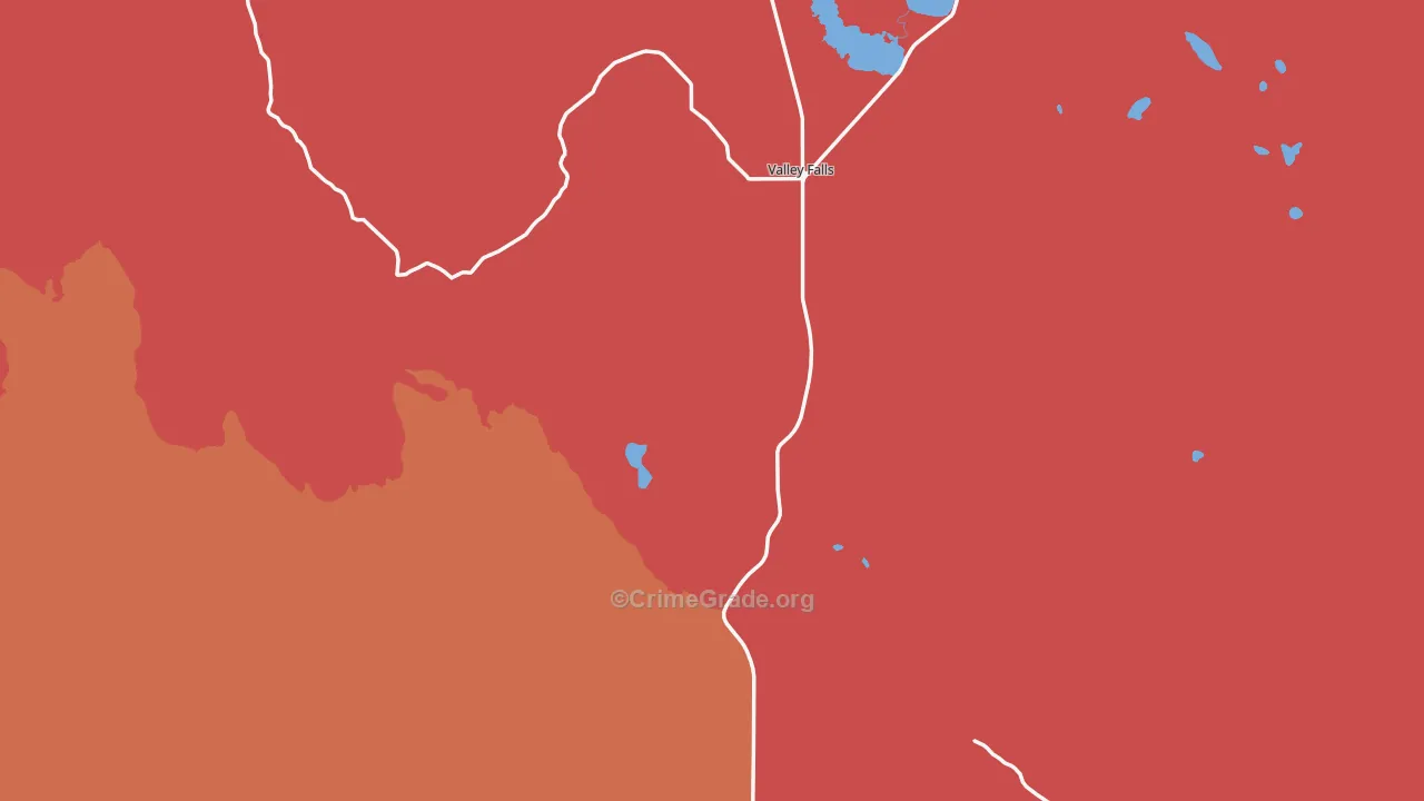 Valley Falls, OR Map of Assault Rates