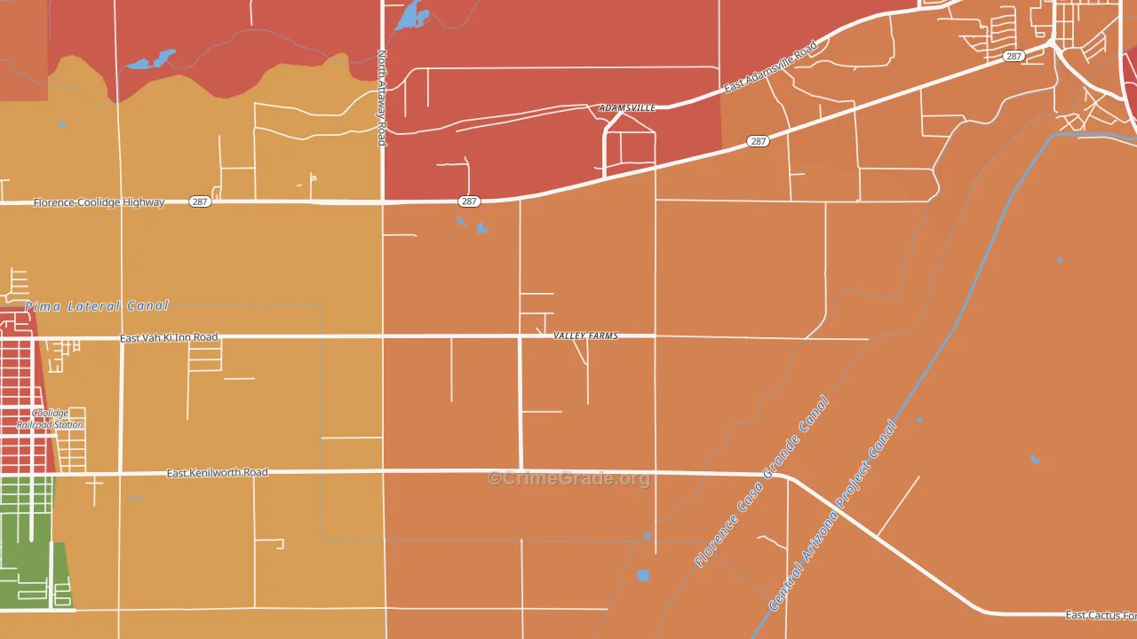 Valley Farms, AZ Map of Assault Rates