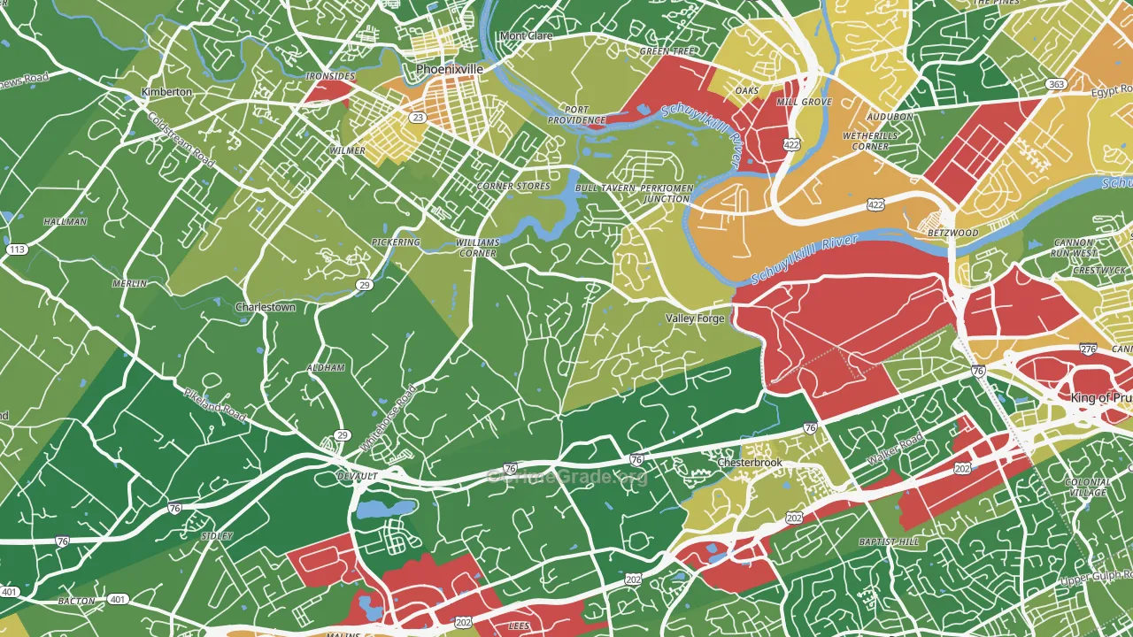 Valley Forge, PA Map of Assault Rates