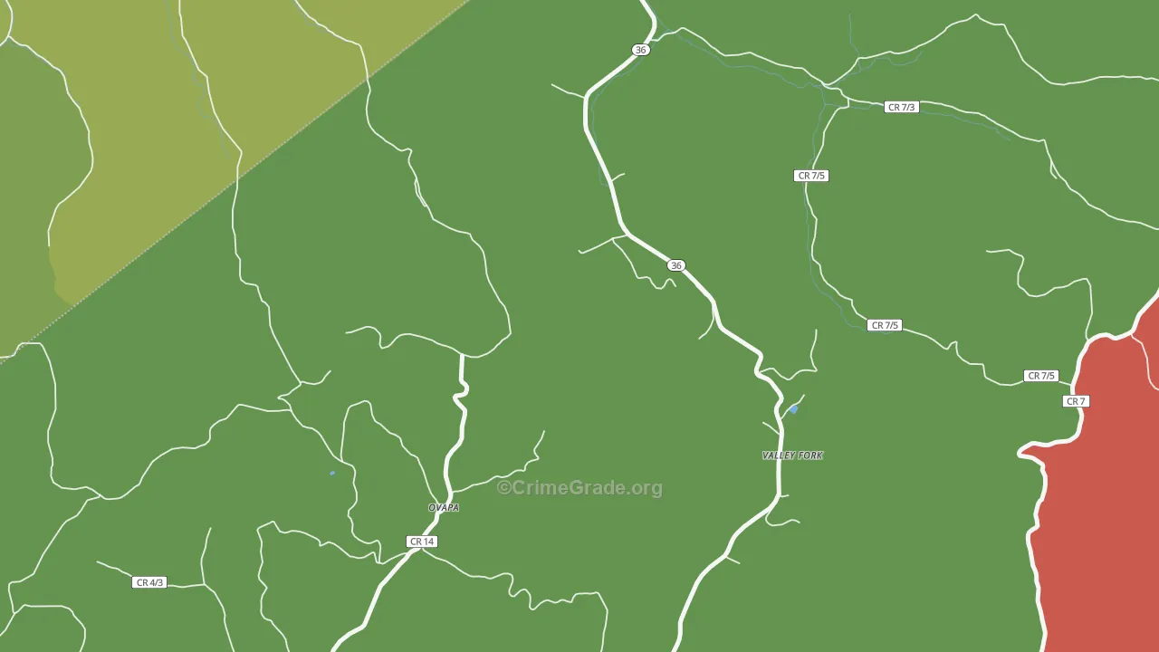 Valley Fork, WV Map of Assault Rates