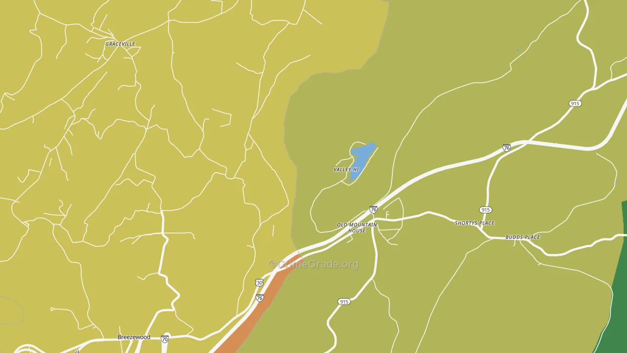 Valley-Hi, PA Map of Assault Rates