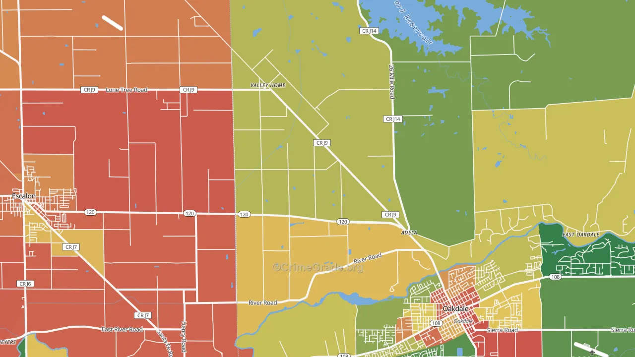 Valley Home, CA Map of Assault Rates