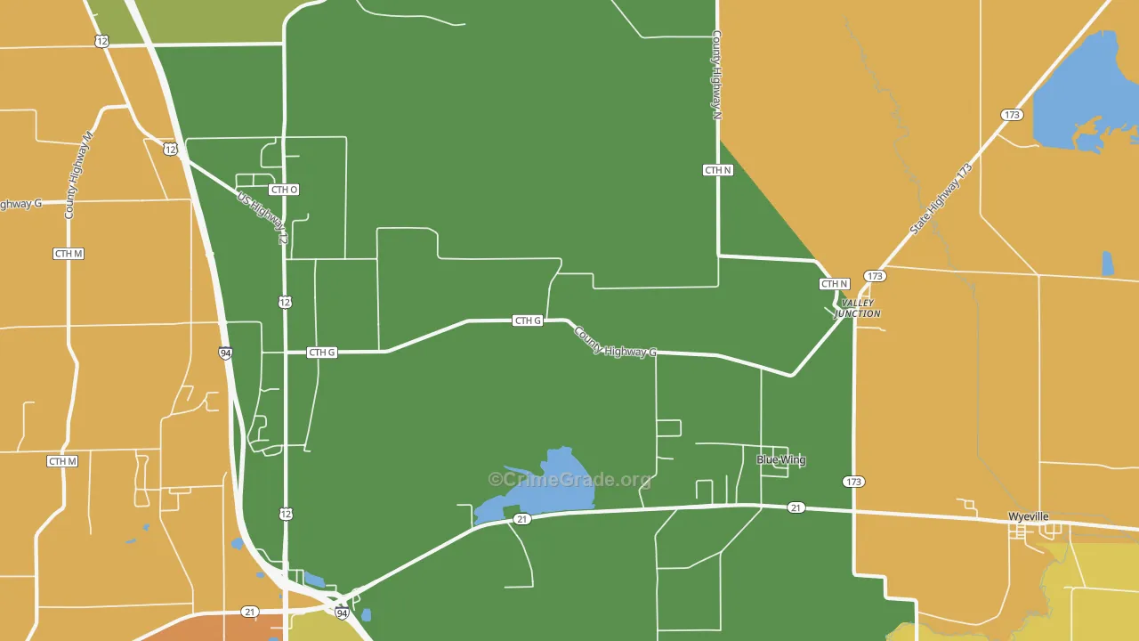 Valley Junction, WI Map of Assault Rates