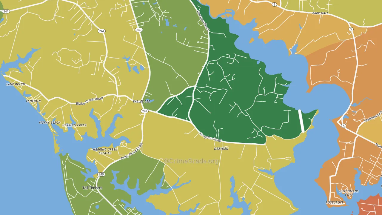 Valley Lee, MD Map of Assault Rates