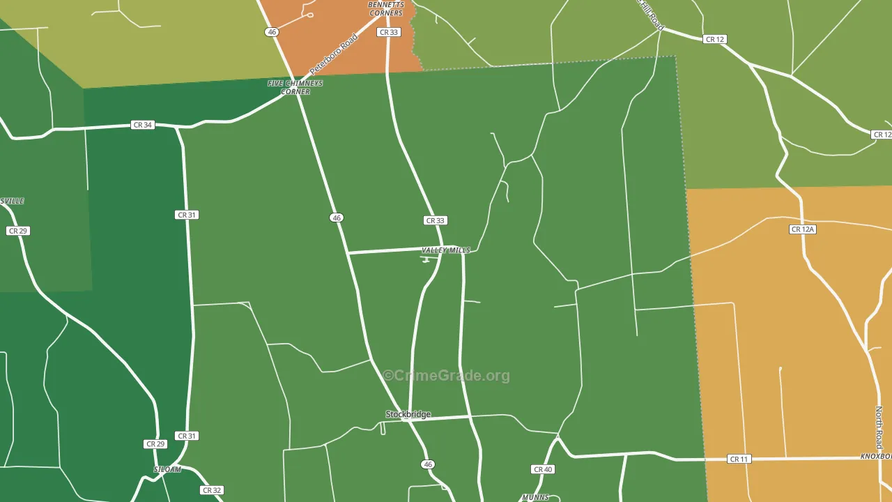 Valley Mills, NY Map of Assault Rates