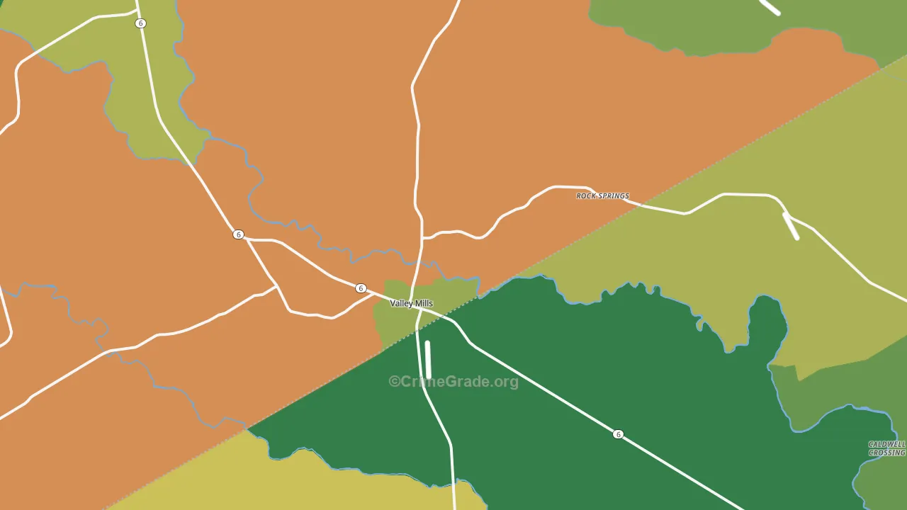 Valley Mills, TX Map of Assault Rates