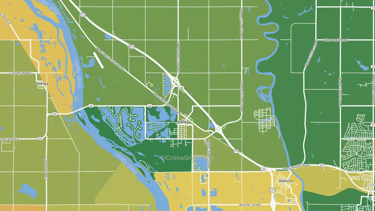 Valley, NE Map of Assault Rates