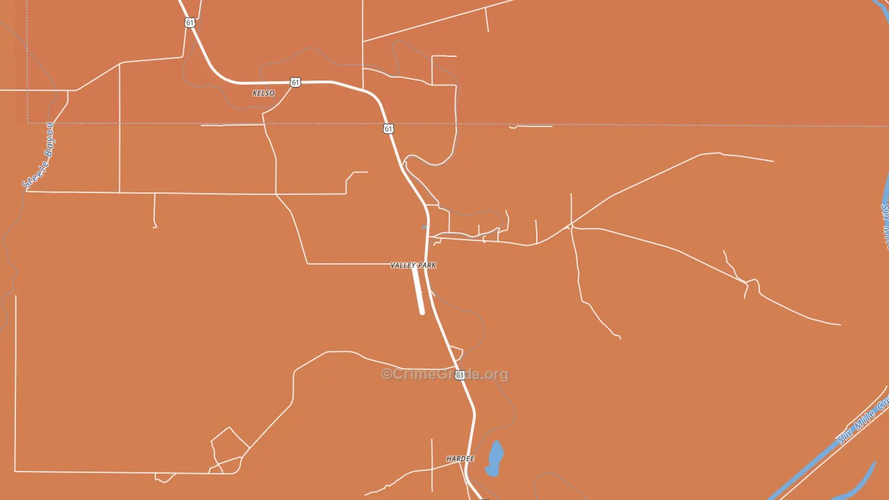 Valley Park, MS Map of Assault Rates