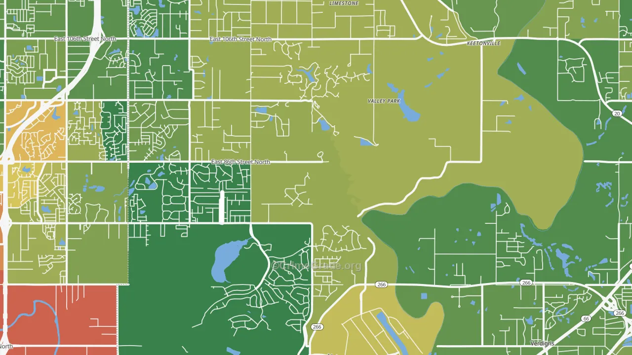 Valley Park, OK Map of Assault Rates