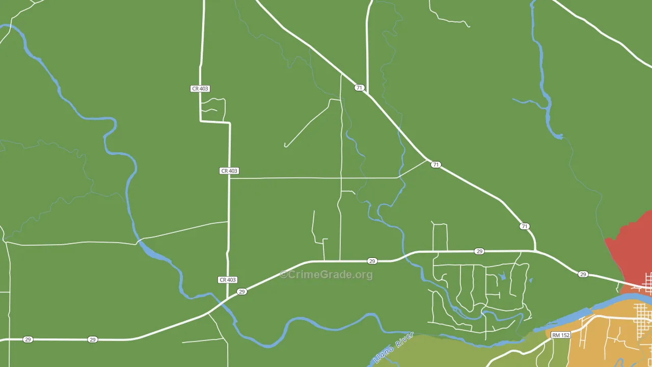 Valley Spring, TX Map of Assault Rates