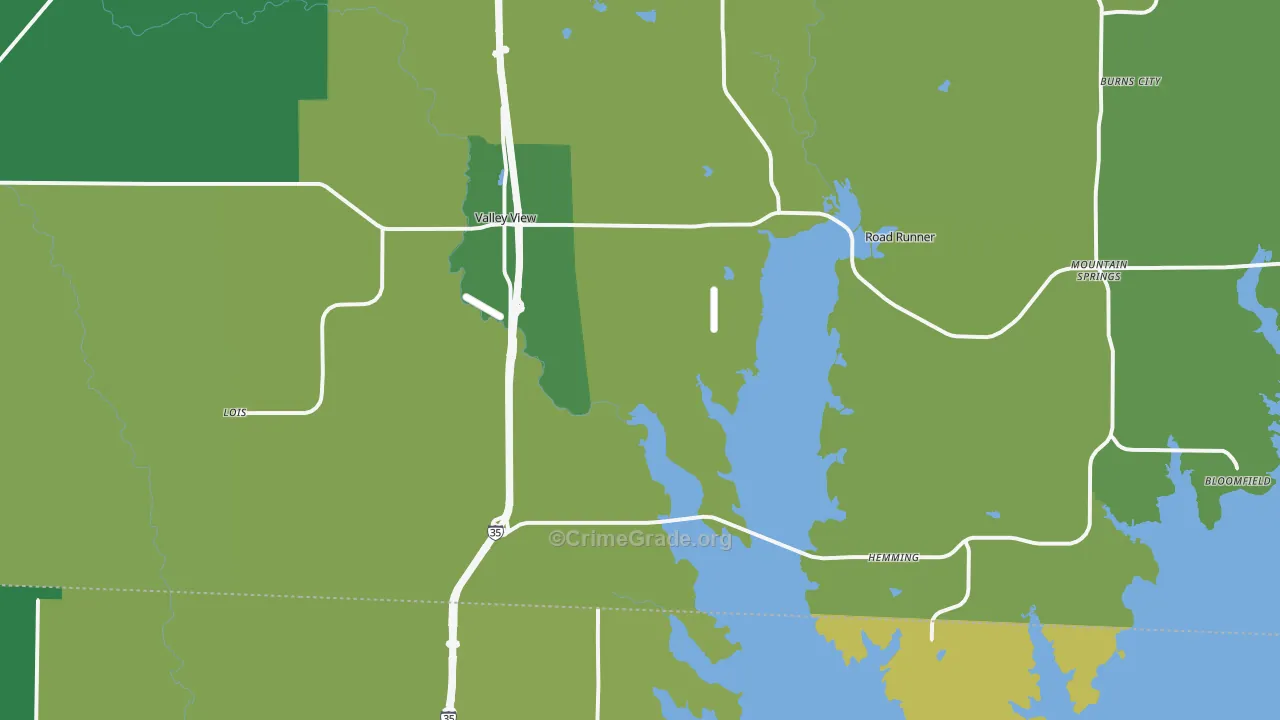 Valley View, TX Map of Assault Rates