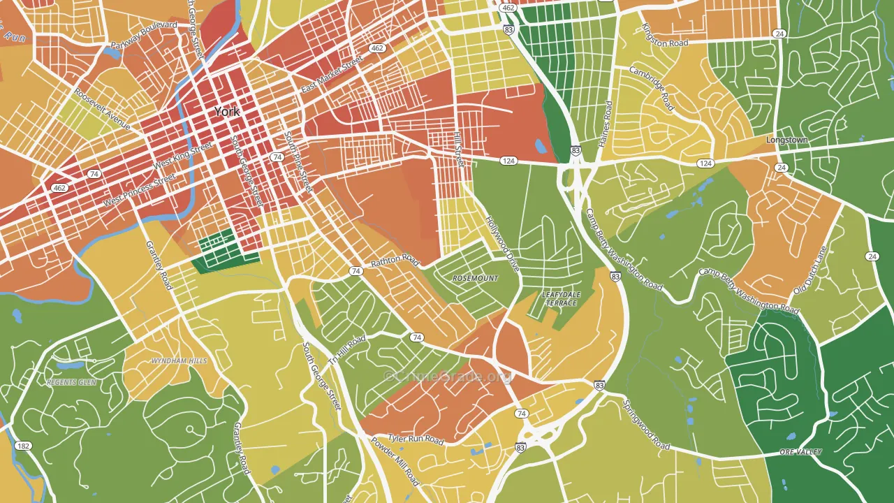 Valley View, York, PA Map of Assault Rates