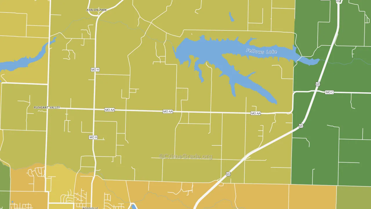 Valley Water Mills, MO Map of Assault Rates