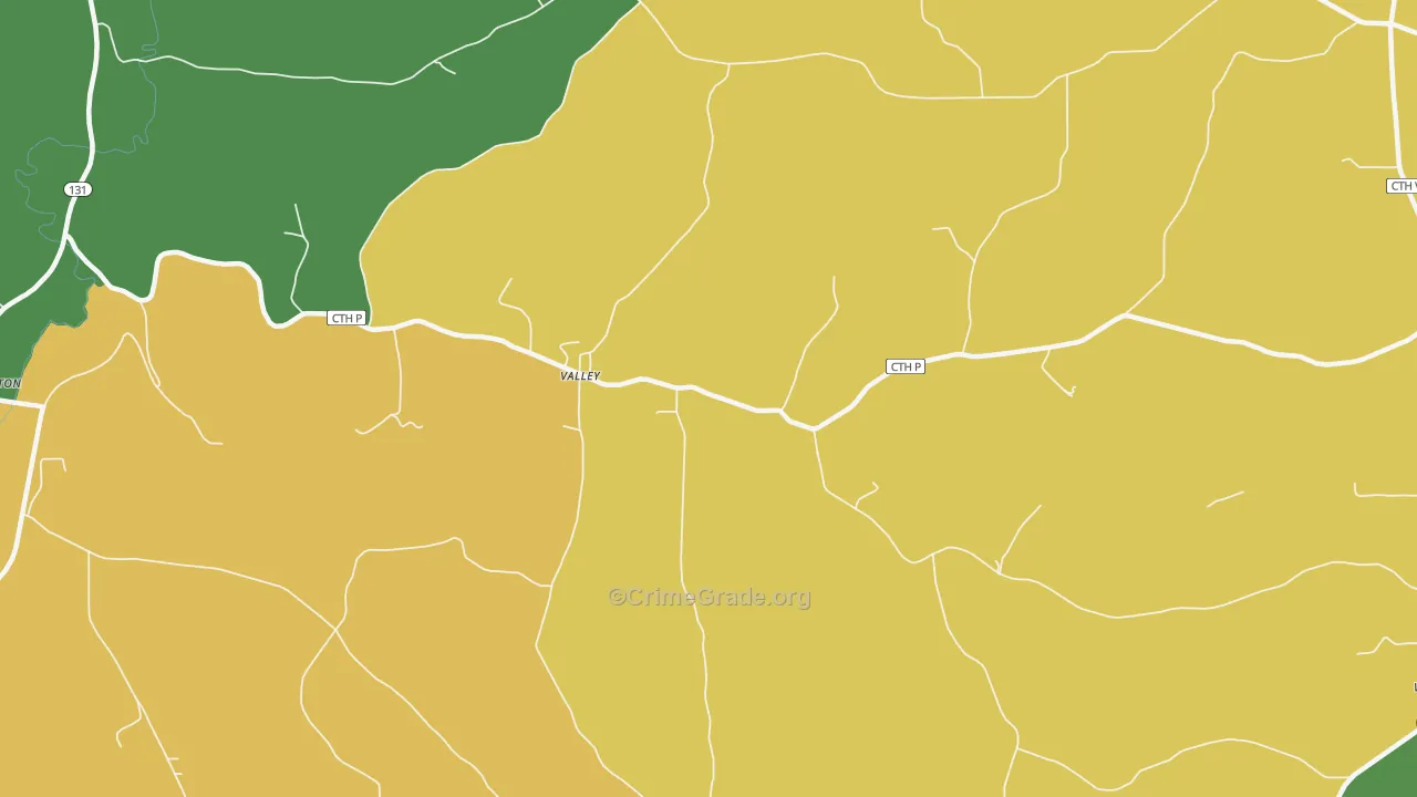 Valley, WI Map of Assault Rates