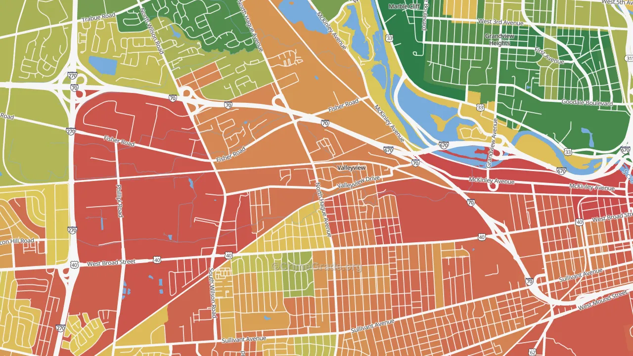 Valleyview, OH Map of Assault Rates