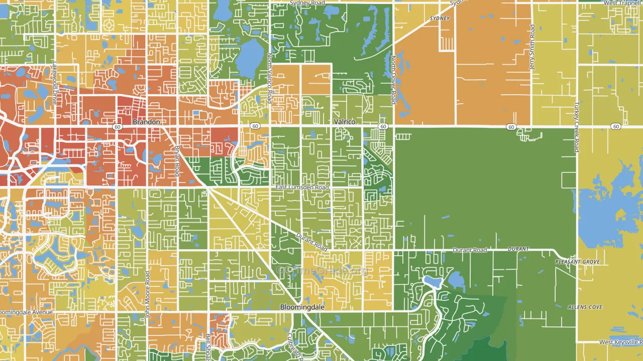Valrico, FL Map of Assault Rates