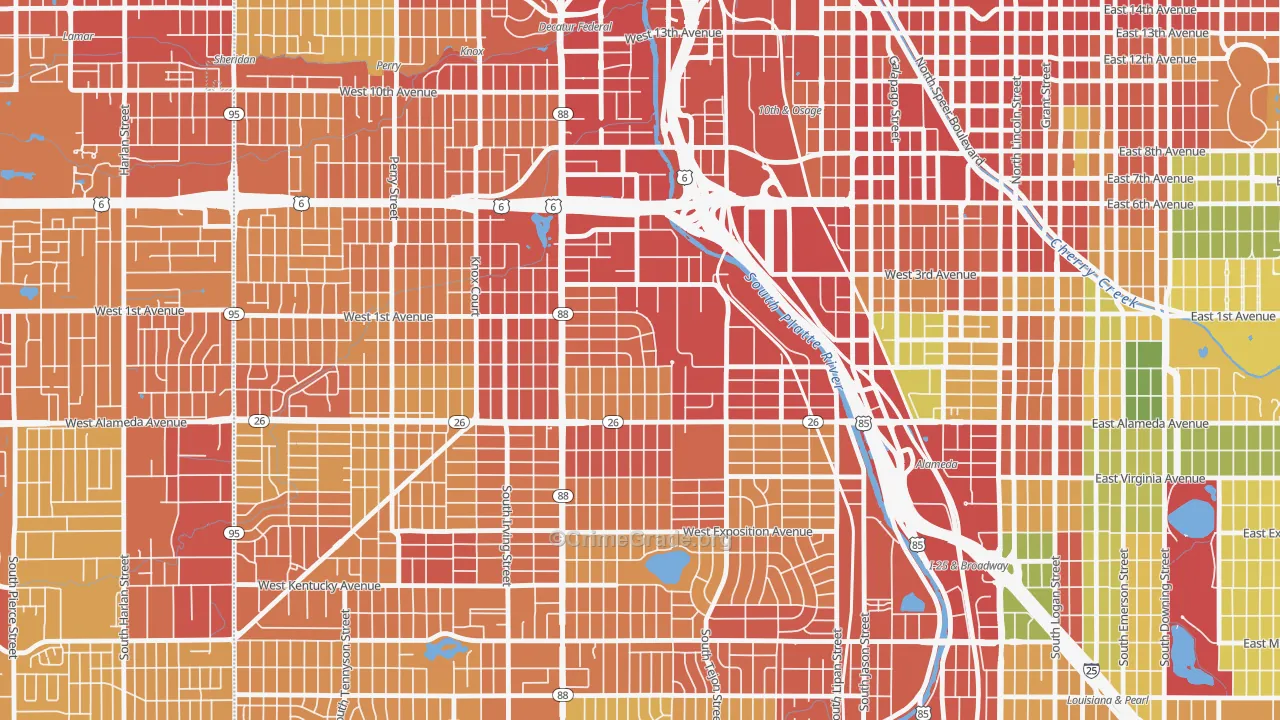 Valverde, Denver, CO Map of Assault Rates