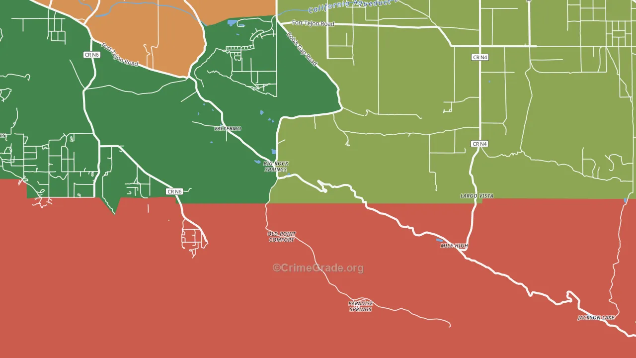 Valyermo, CA Map of Assault Rates