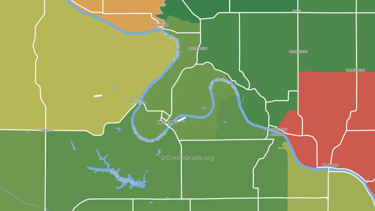 Van Buren County, IA Map of Assault Rates