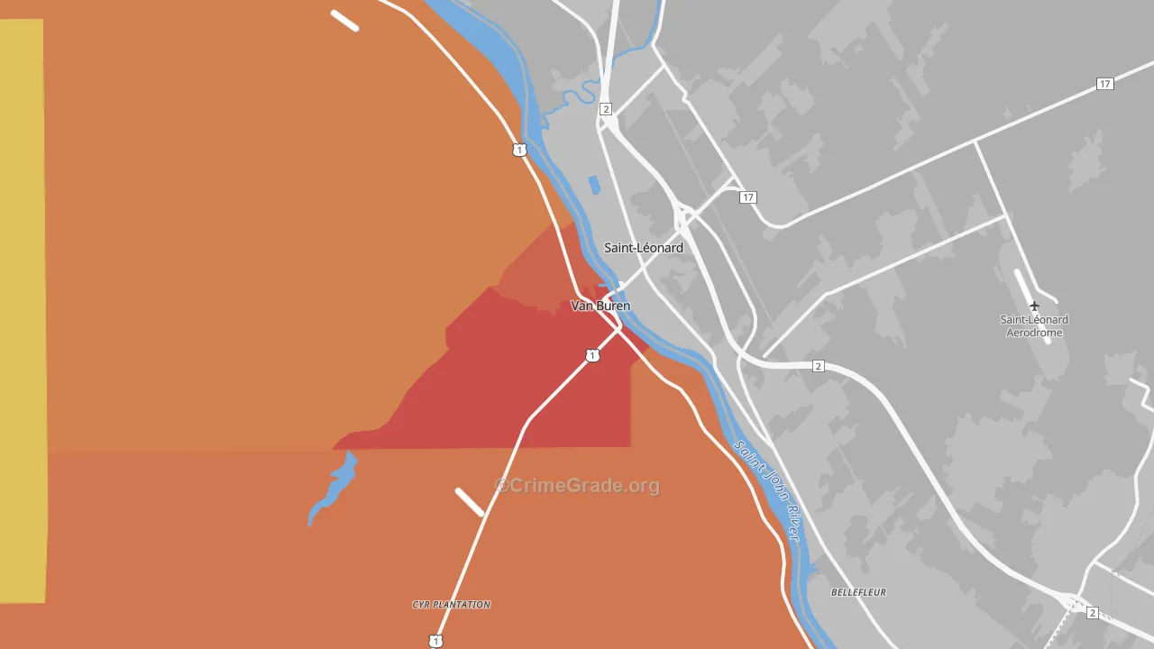 Van Buren, ME Map of Assault Rates