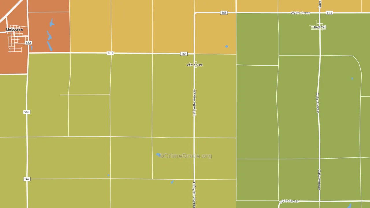 Van Cleve, IA Map of Assault Rates