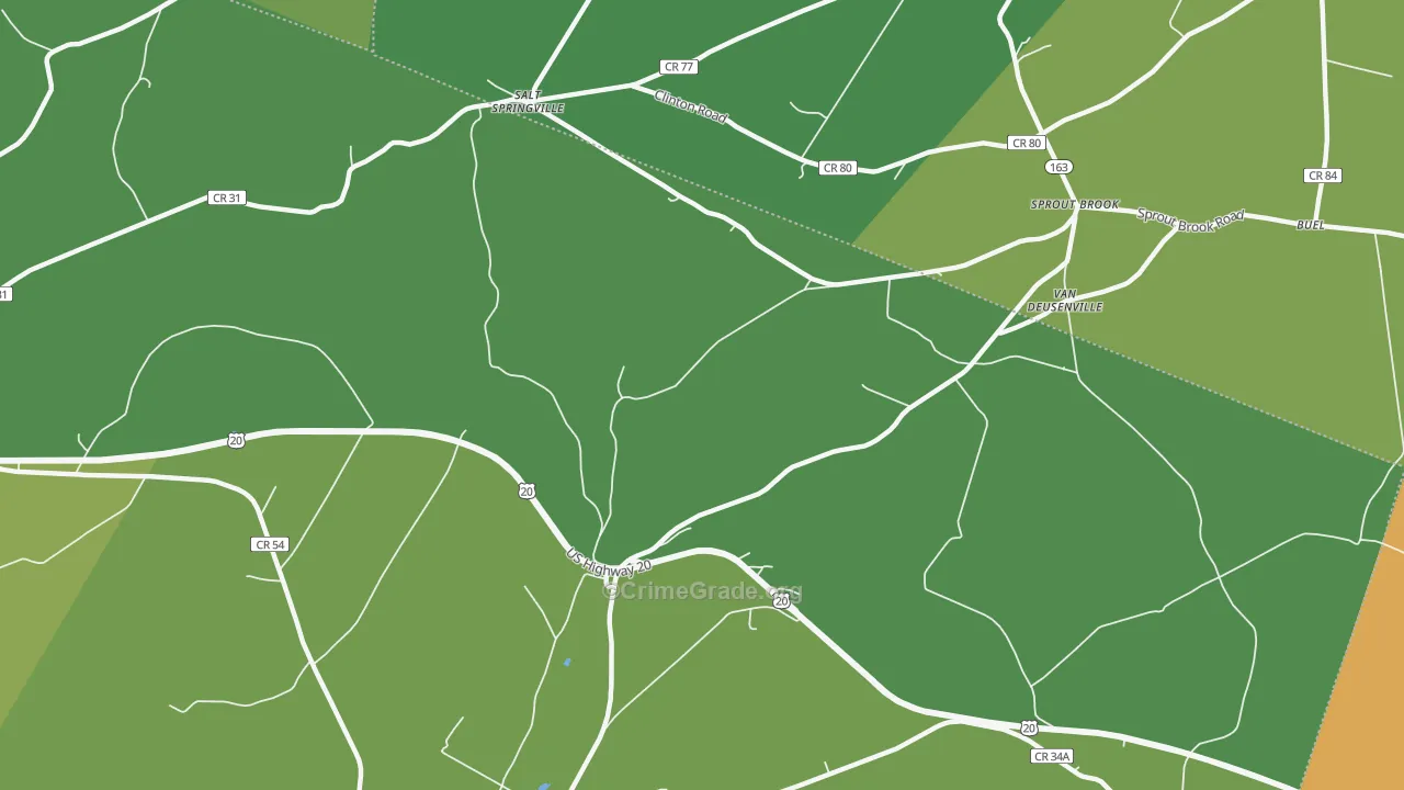 Van Deusenville, NY Map of Assault Rates
