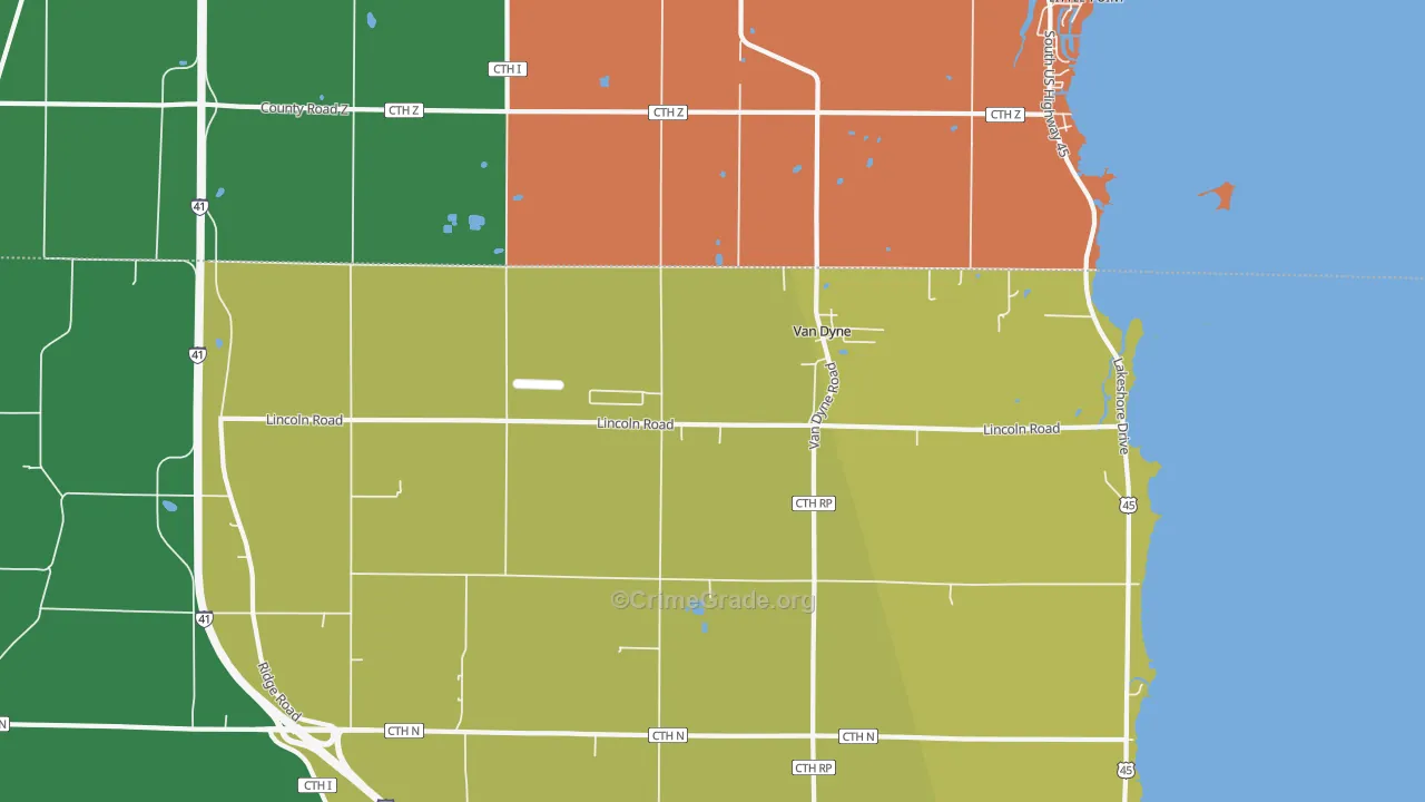 Van Dyne, WI Map of Assault Rates