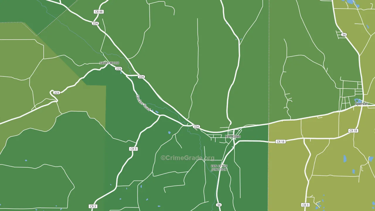 Van Etten, NY Map of Assault Rates