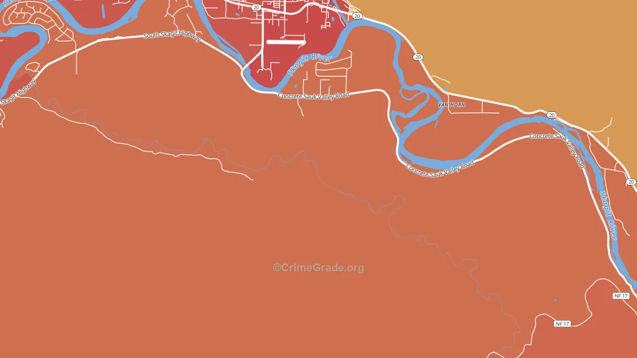 Van Horn, WA Map of Assault Rates
