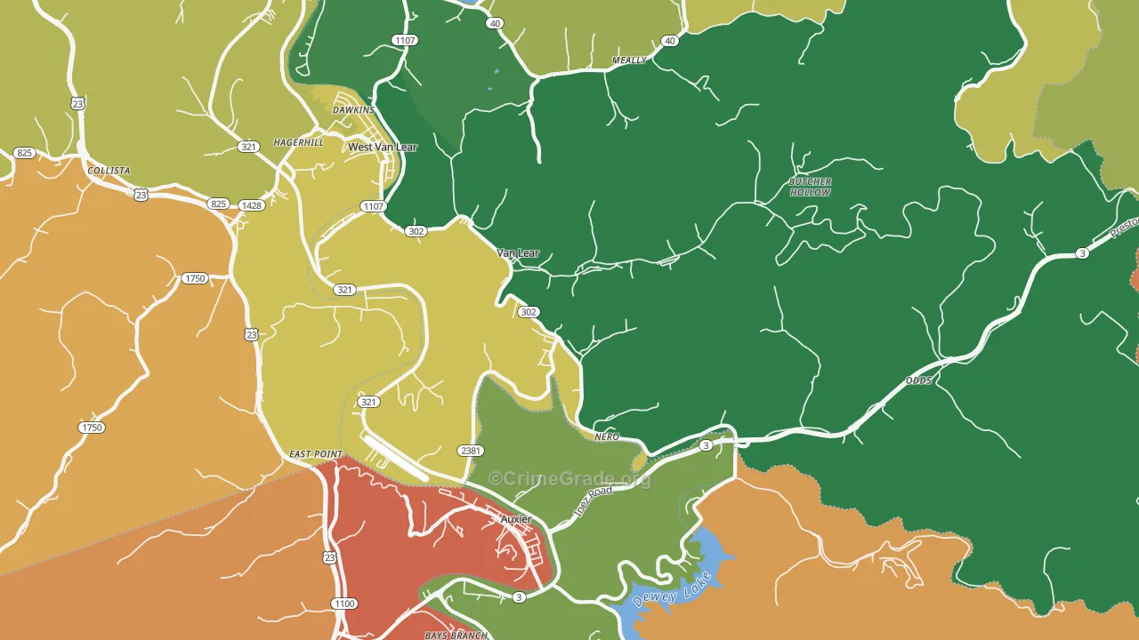 Van Lear, KY Map of Assault Rates
