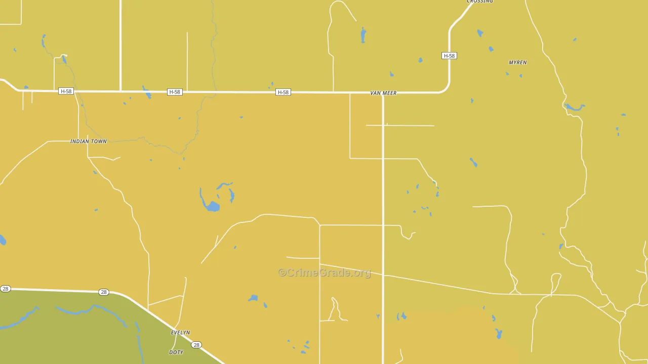 Van Meer, MI Map of Assault Rates