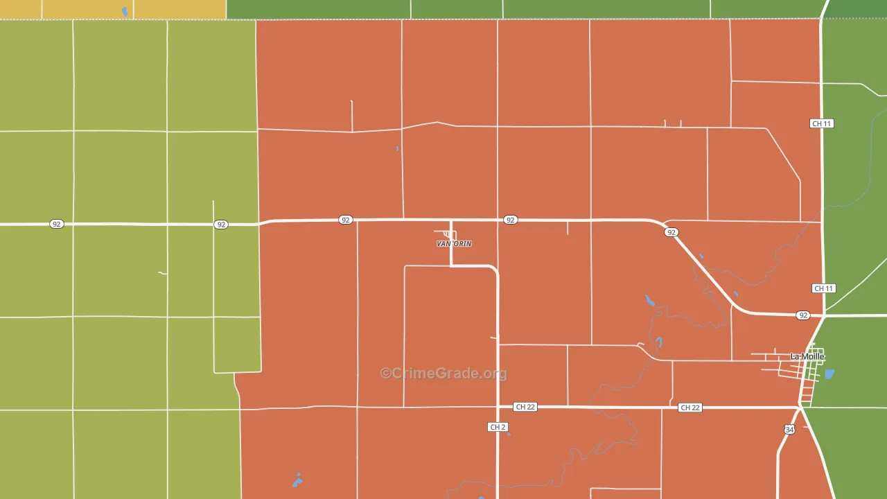 Van Orin, IL Map of Assault Rates