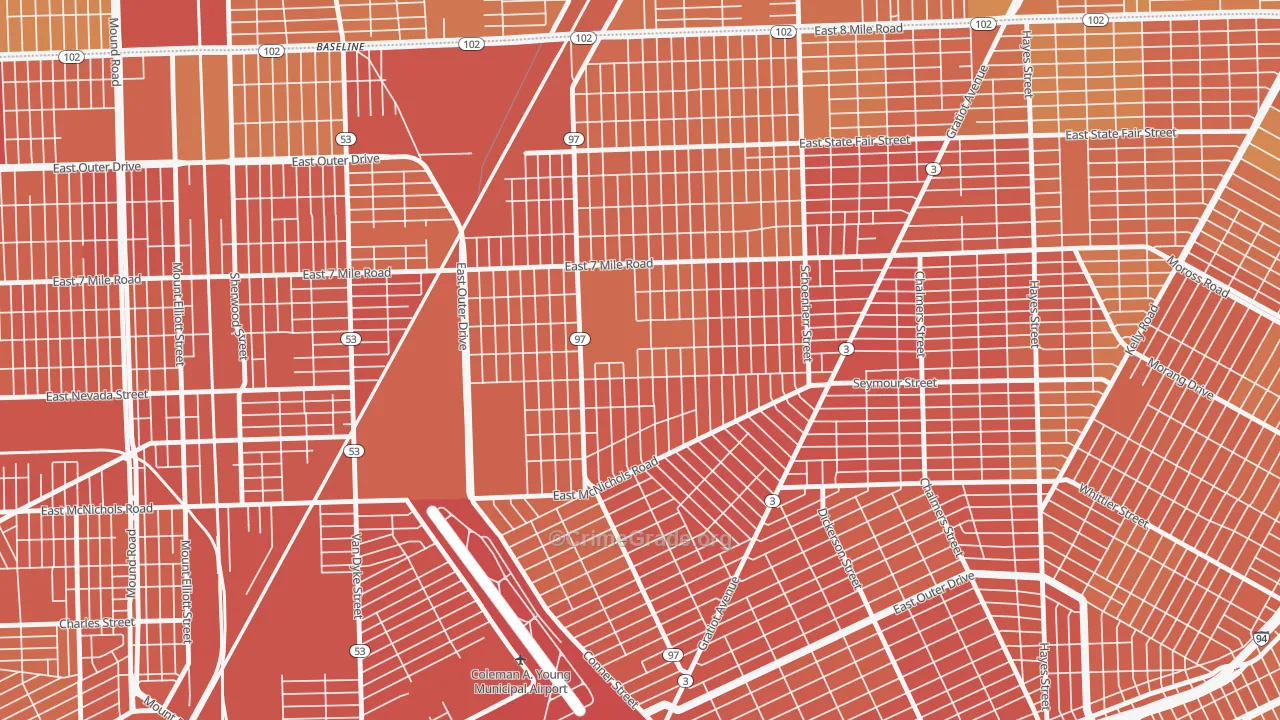 Van Steuban, Detroit, MI Map of Assault Rates