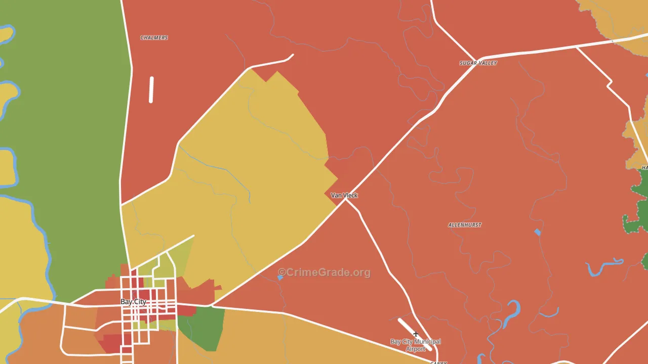 Van Vleck, TX Map of Assault Rates