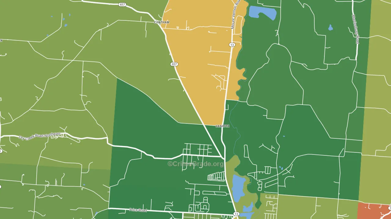 Vanatta, OH Map of Assault Rates
