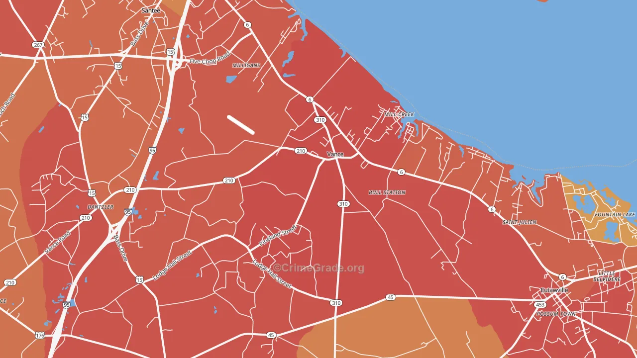 Vance, SC Map of Assault Rates