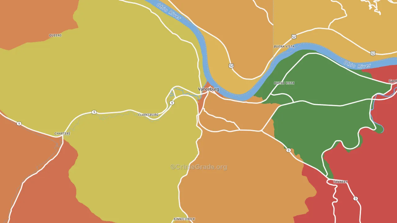 Vanceburg, KY Map of Assault Rates