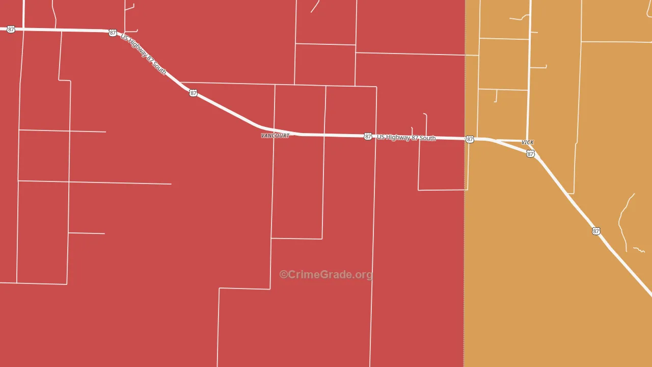 Vancourt, TX Map of Assault Rates