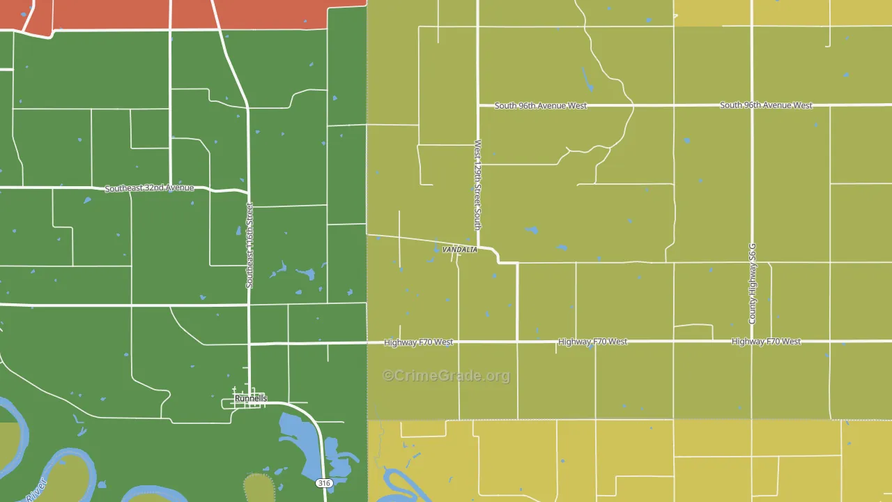 Vandalia, IA Map of Assault Rates