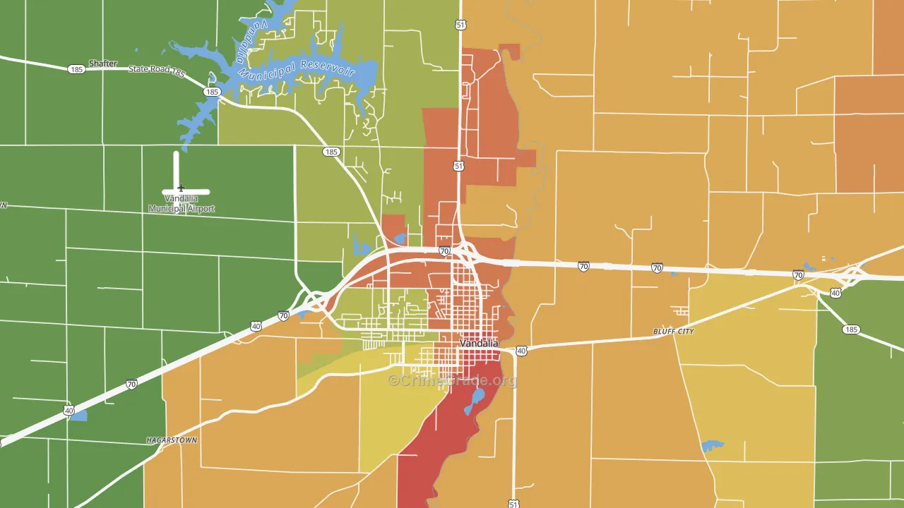 Vandalia, IL Map of Assault Rates