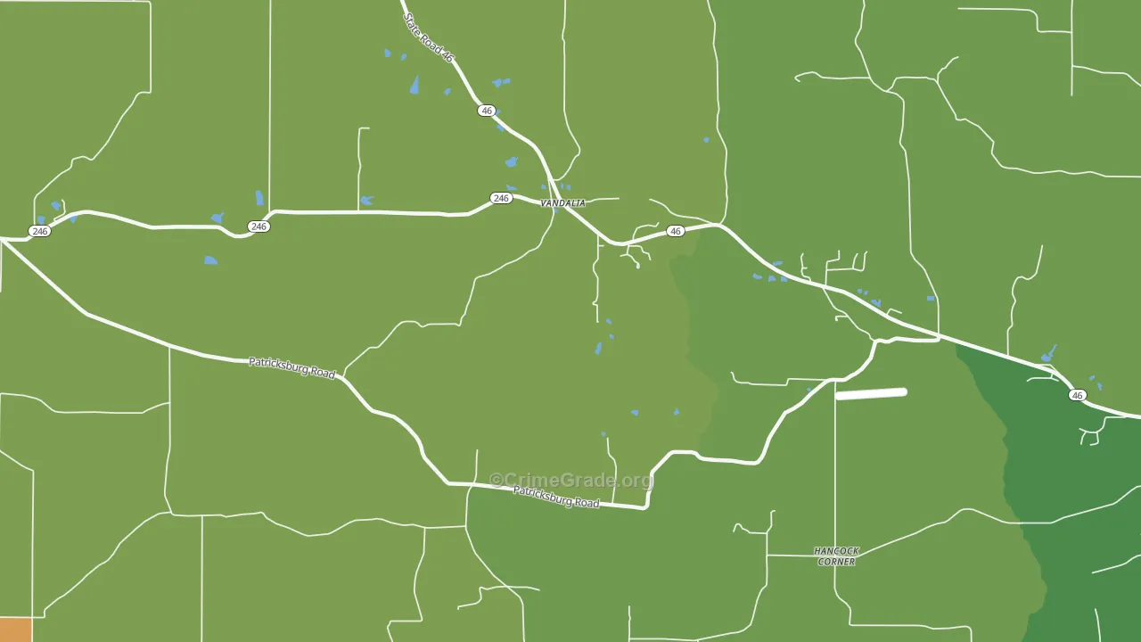 Vandalia, IN Map of Assault Rates