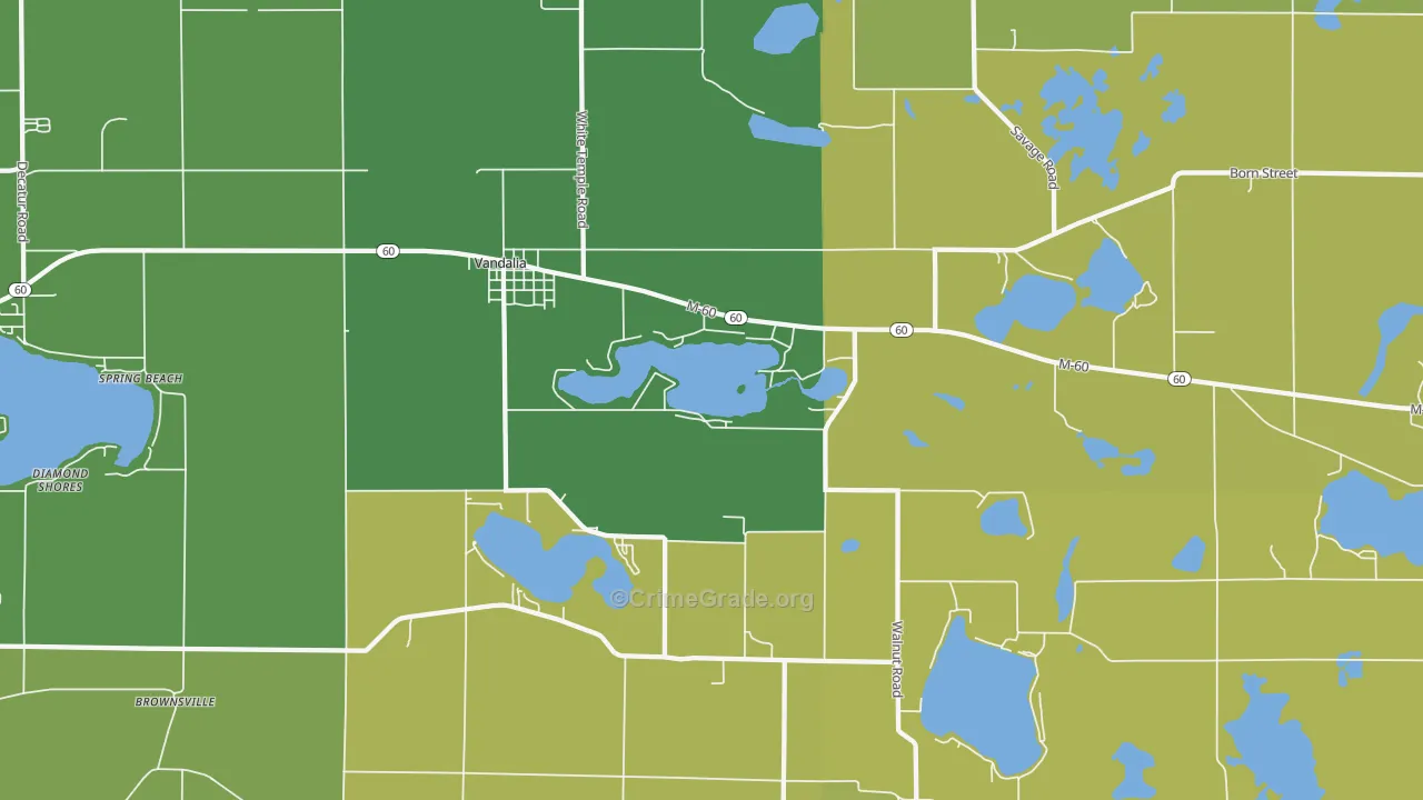 Vandalia, MI Map of Assault Rates