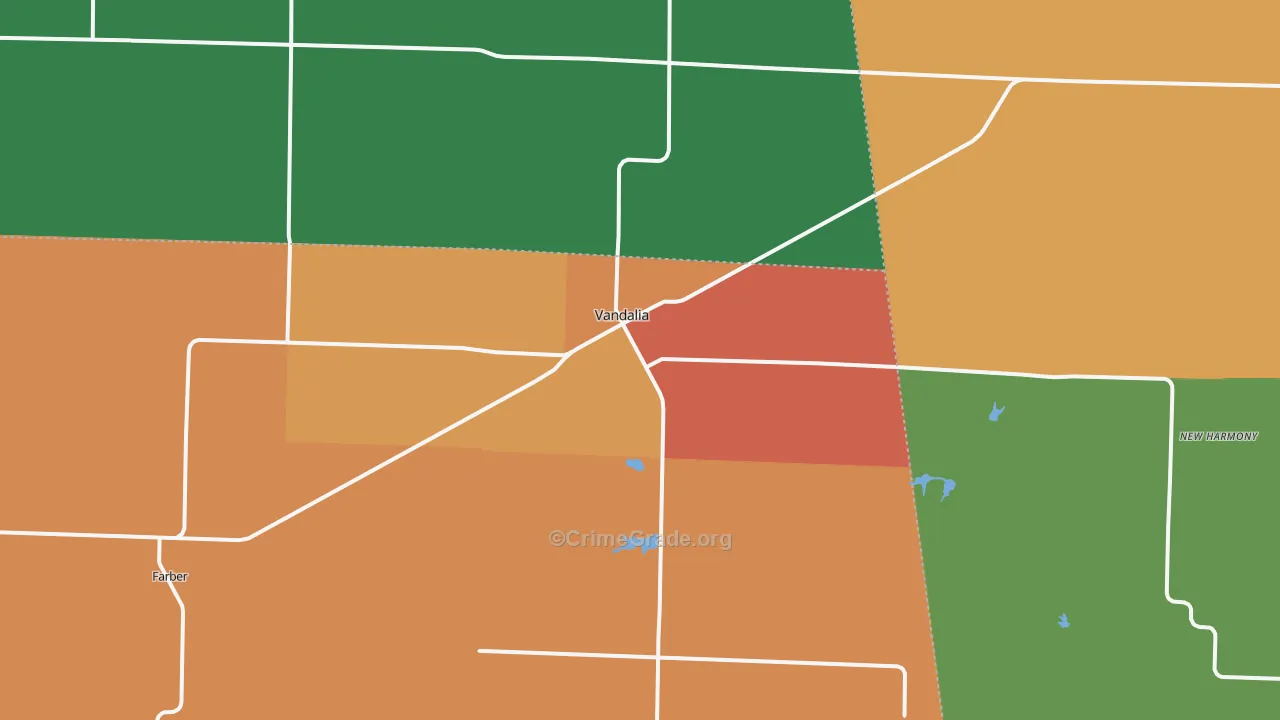 Vandalia, MO Map of Assault Rates