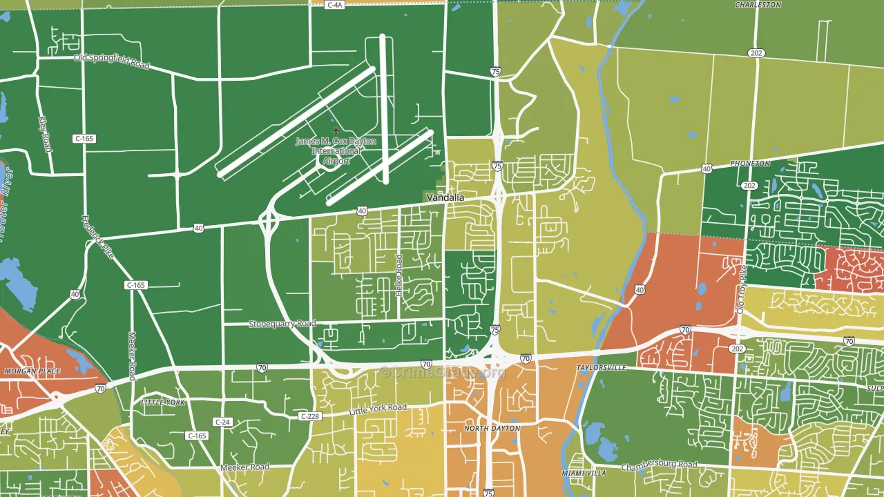 Vandalia, OH Map of Assault Rates